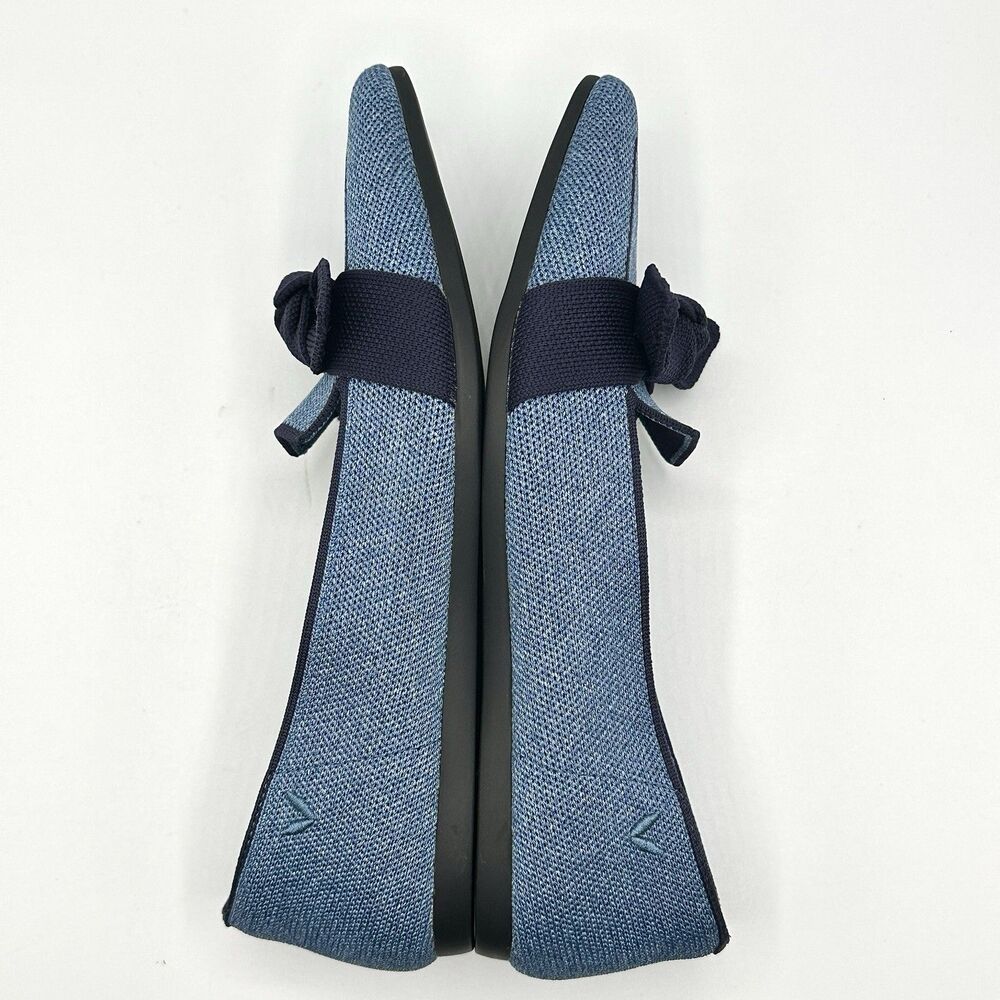 VIVAIA Michelle 2.0 Chic Pointed Toe Bow Loafers Denim Blue Chambray Flats EU 36 - Picture 5 of 10